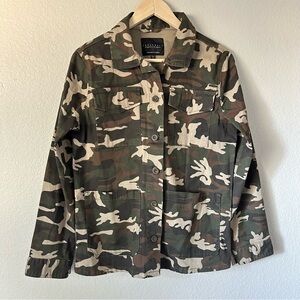 Sanctuary Camouflage Jean Jacket Shacket Sz Small